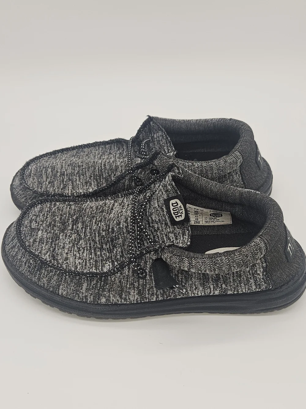 Hey Dude Adults Slip-On Sneakers in Heather Black
